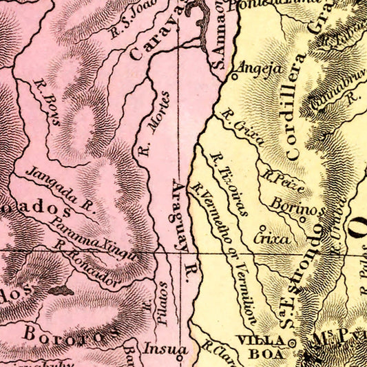 Vintage Map of Brazil 1842