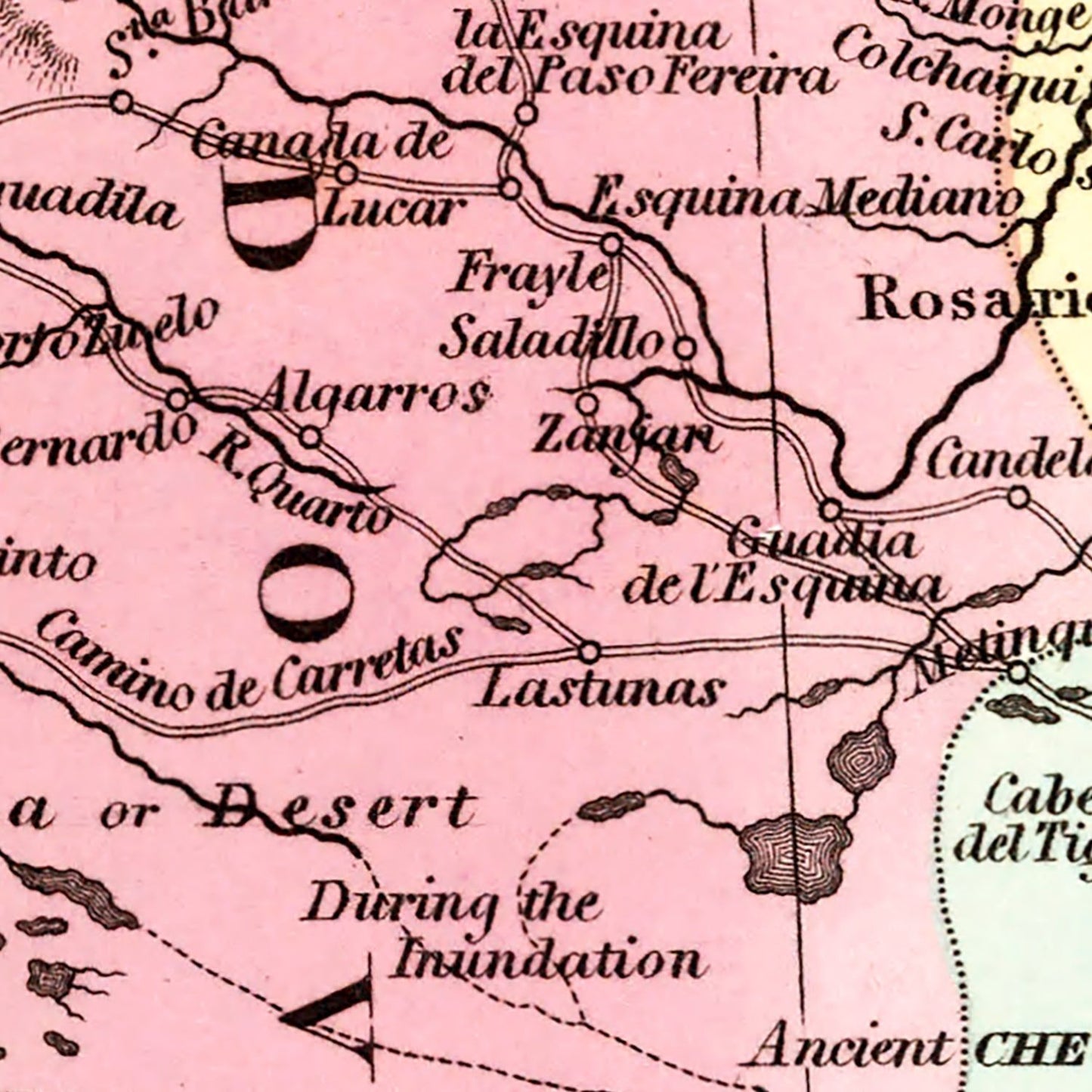 Vintage Map of Chile, Argentina and Uruguay, 1842