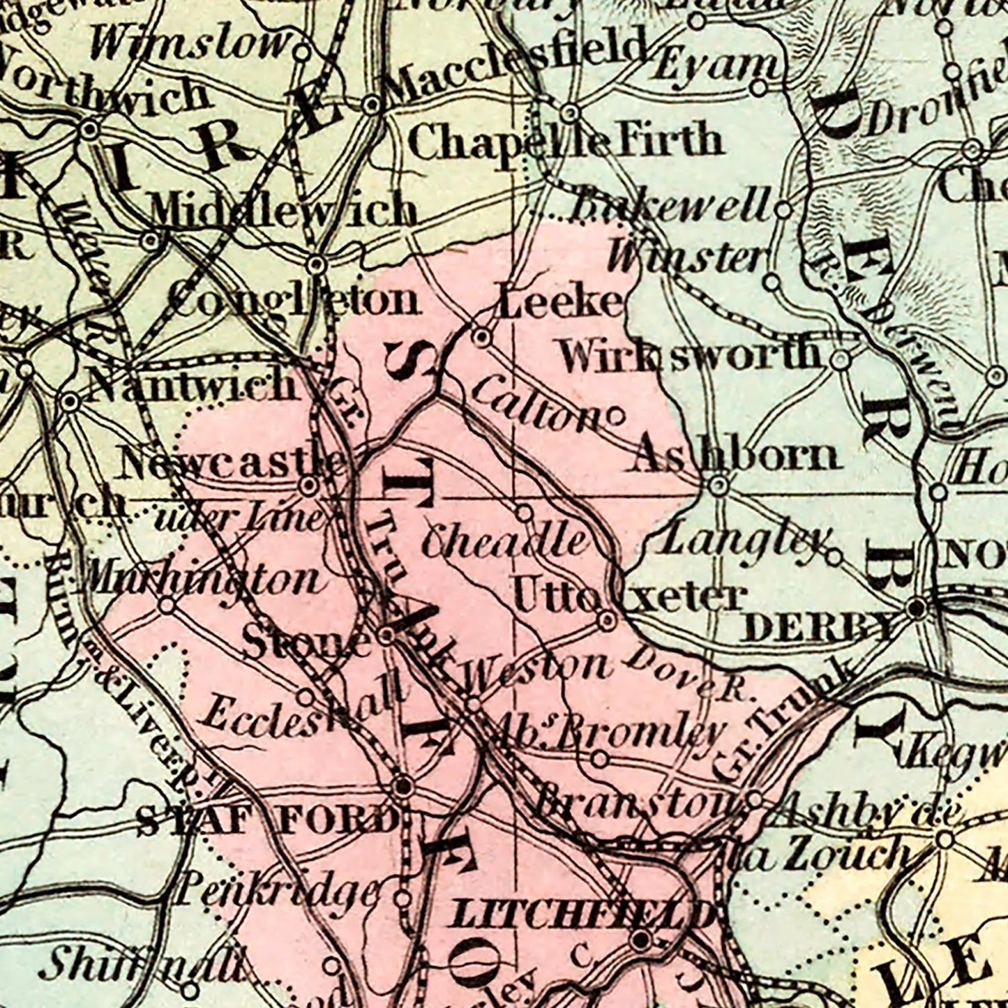 Vintage Map of England, 1842