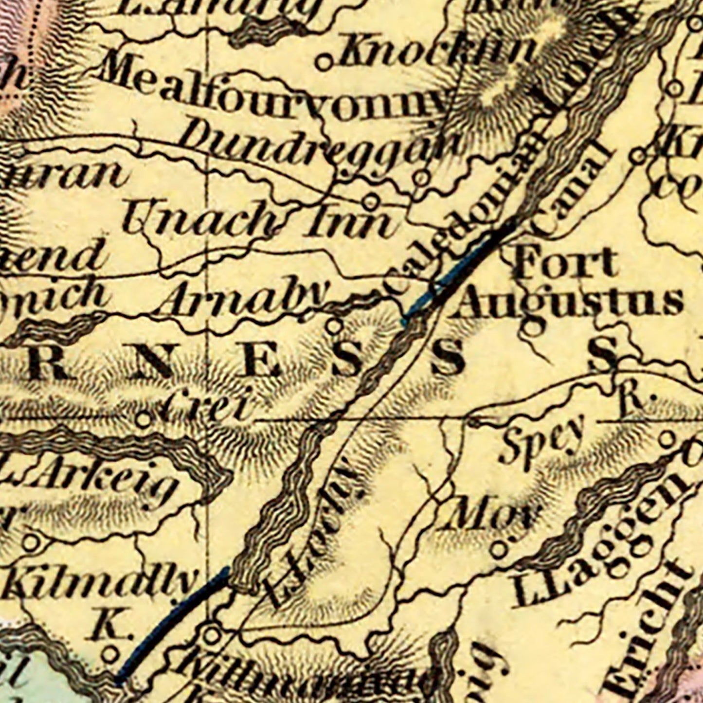 Vintage Map of Scotland, 1842