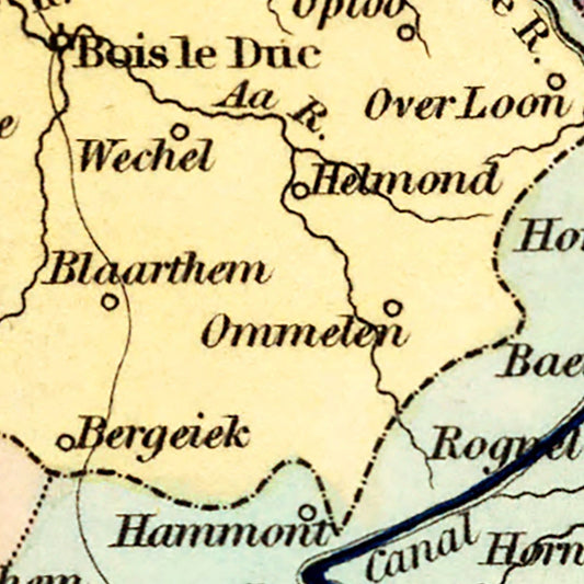 Vintage Map of Holland and Belgium, 1836