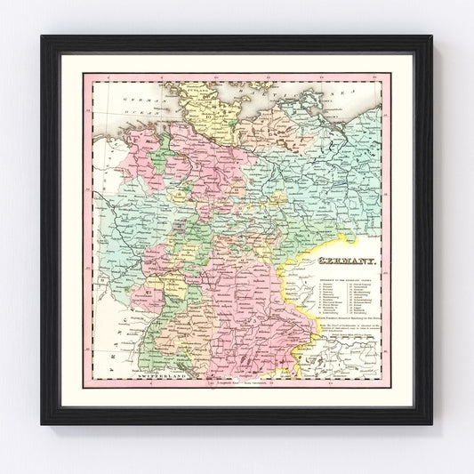 Vintage map of Germany, 1842