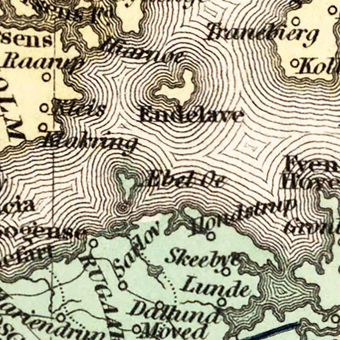Vintage Map of Denmark, 1836