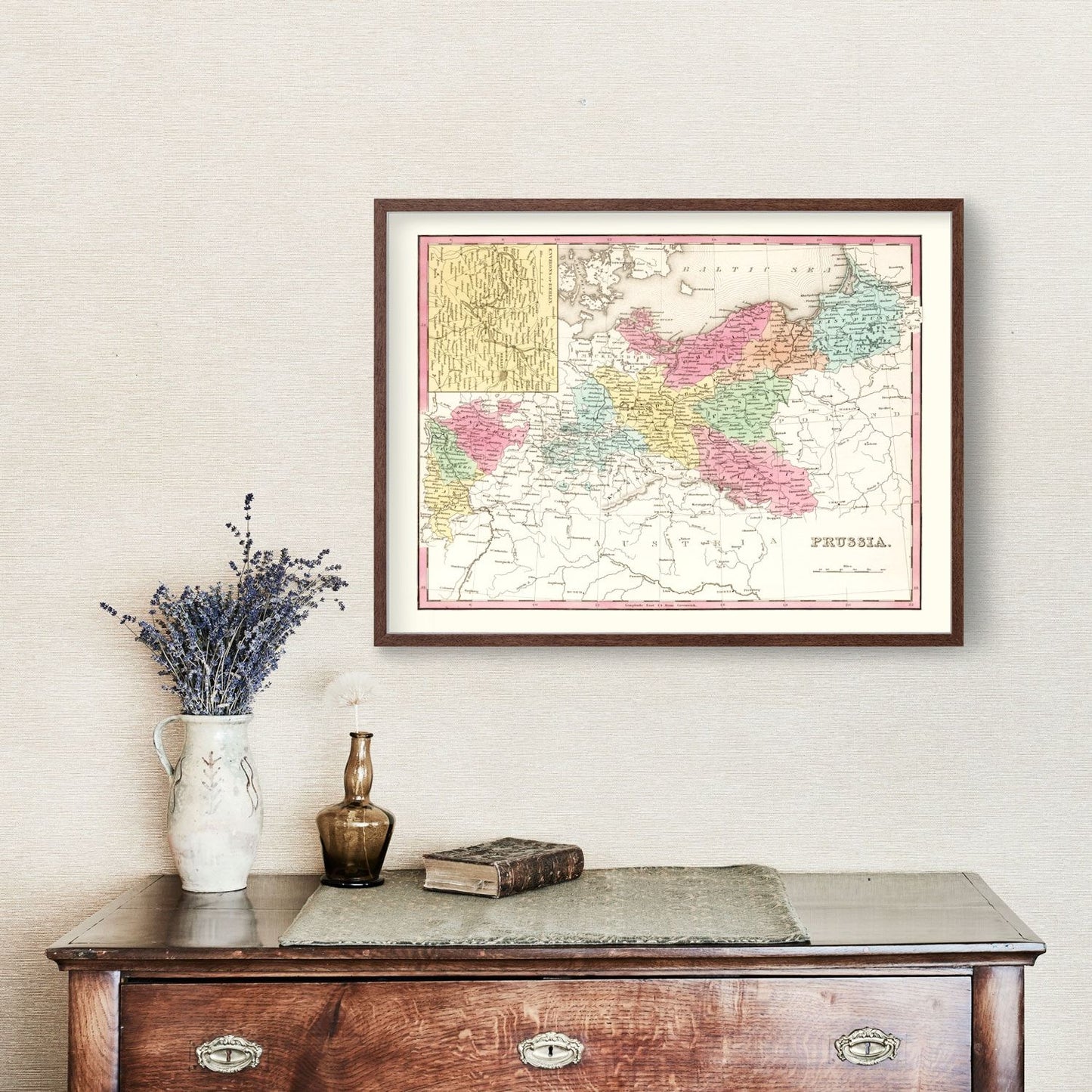 Vintage Map of Prussia, 1836