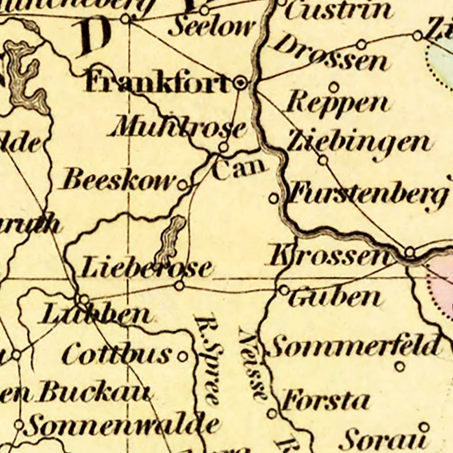 Vintage Map of Prussia, 1836