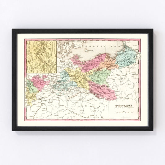 Vintage map of Prussia, 1836