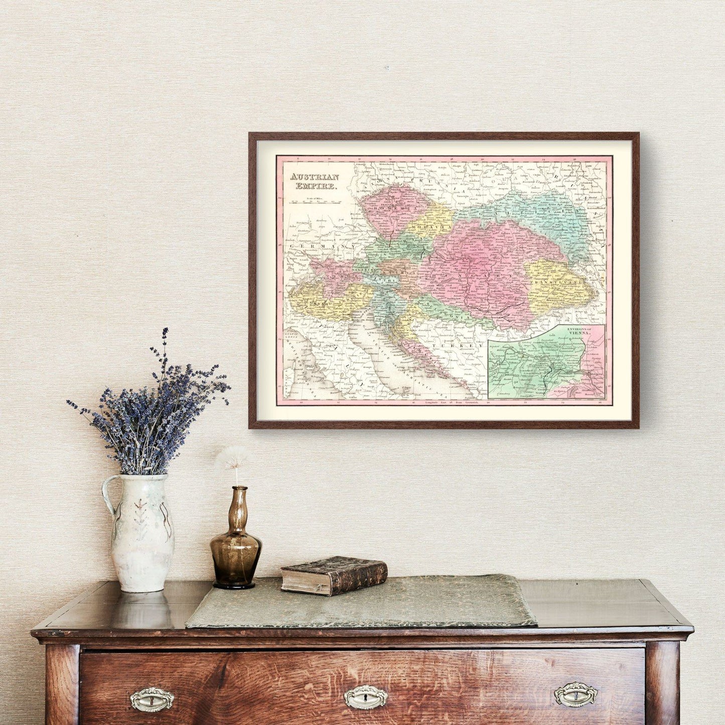 Vintage Map of Austria, 1836