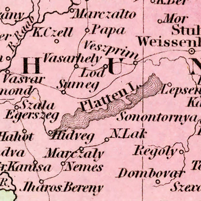 Vintage Map of Austria, 1836