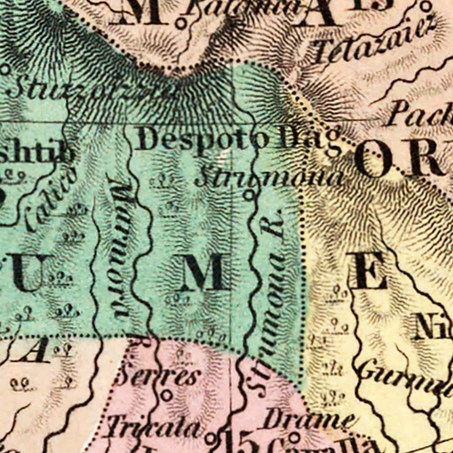 Vintage Map of Turkey in Europe, 1836