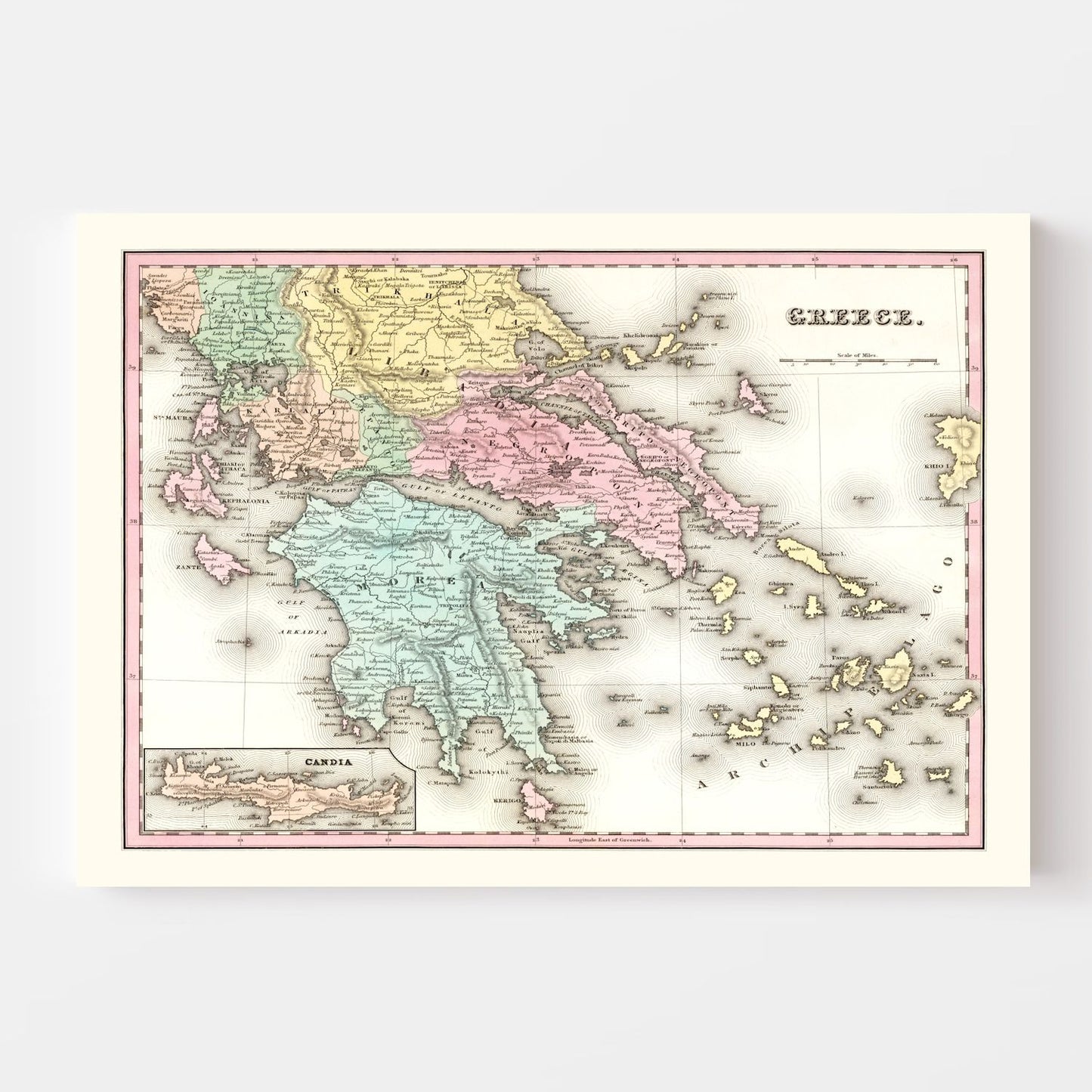 Vintage Map of Greece, 1842