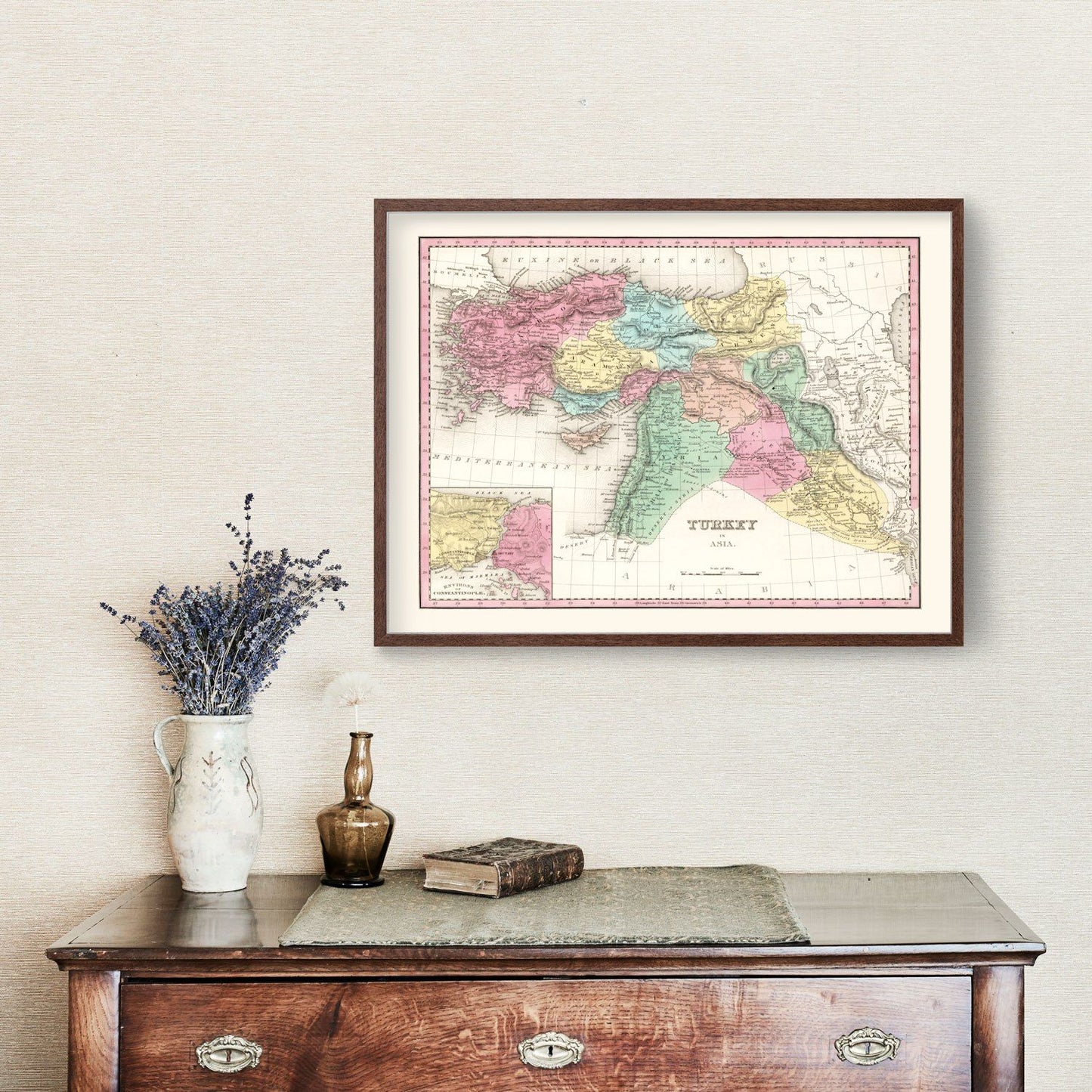 Vintage Map of Turkey in Asia, 1836