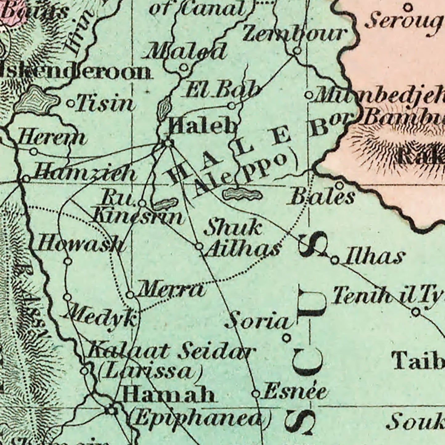 Vintage Map of Turkey in Asia, 1836