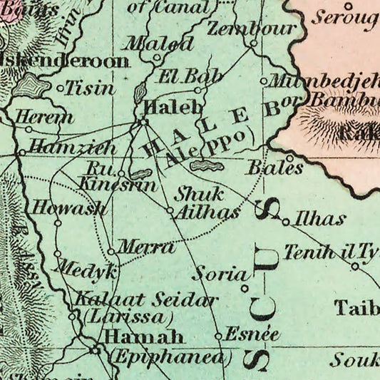 Vintage Map of Turkey in Asia, 1836