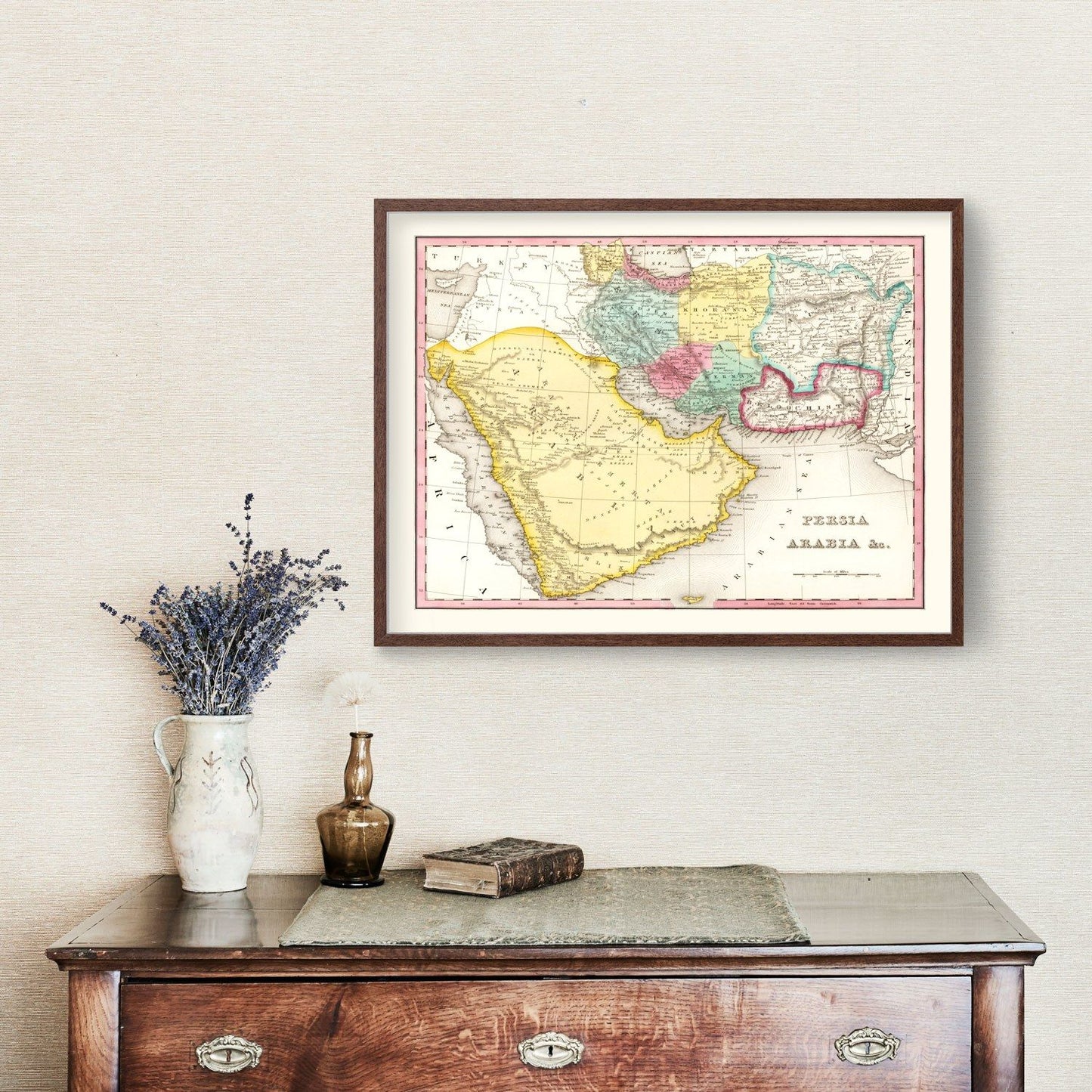 Vintage Map of Persia and Arabia, 1836