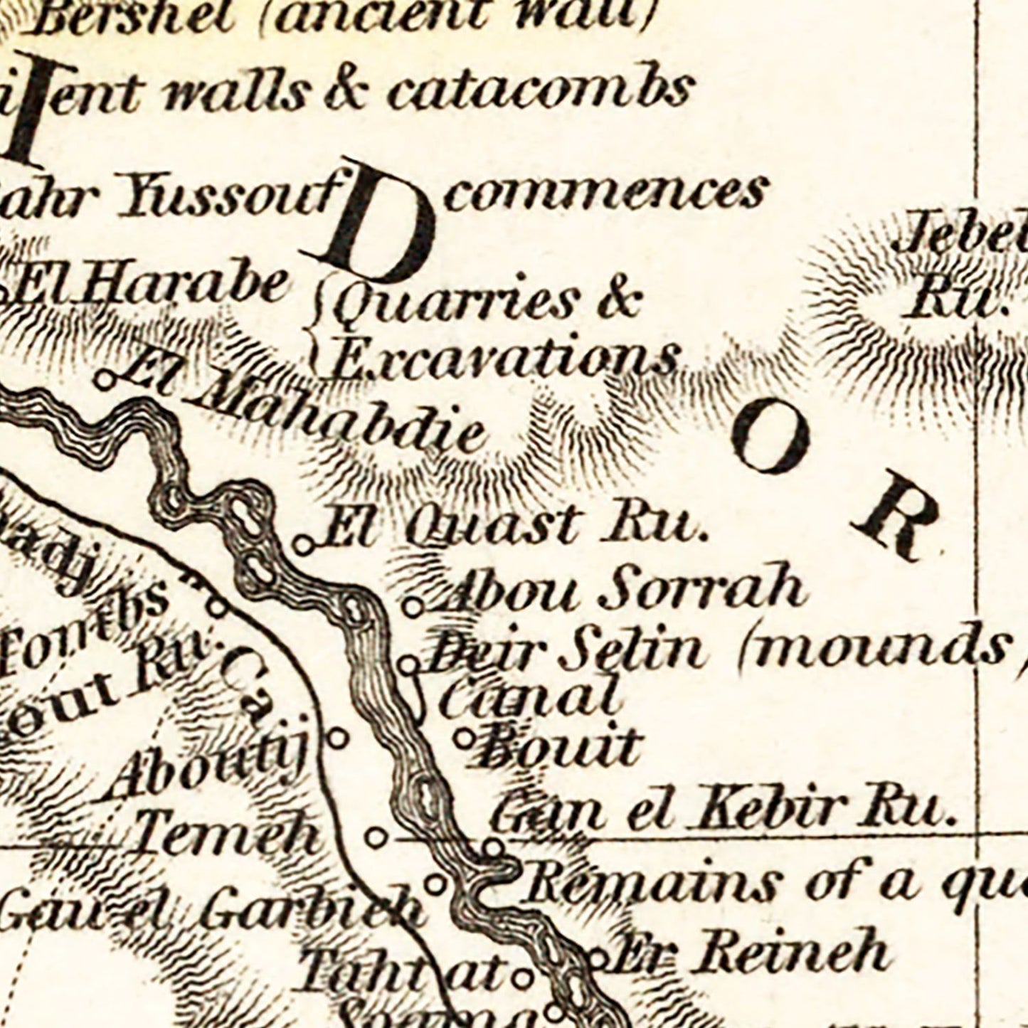 Vintage Map of Egypt, 1836