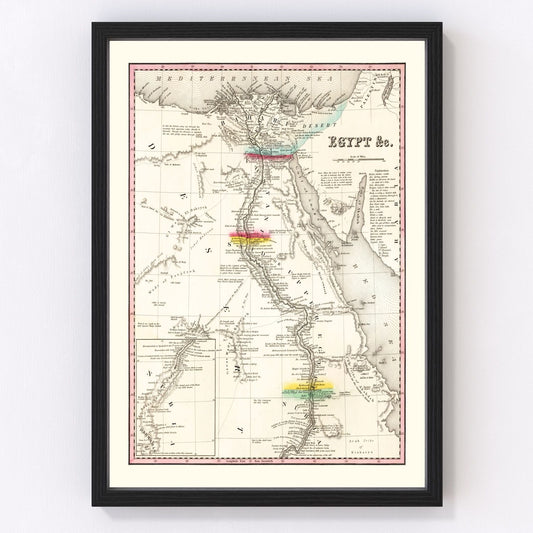 Vintage map of Egypt, 1836