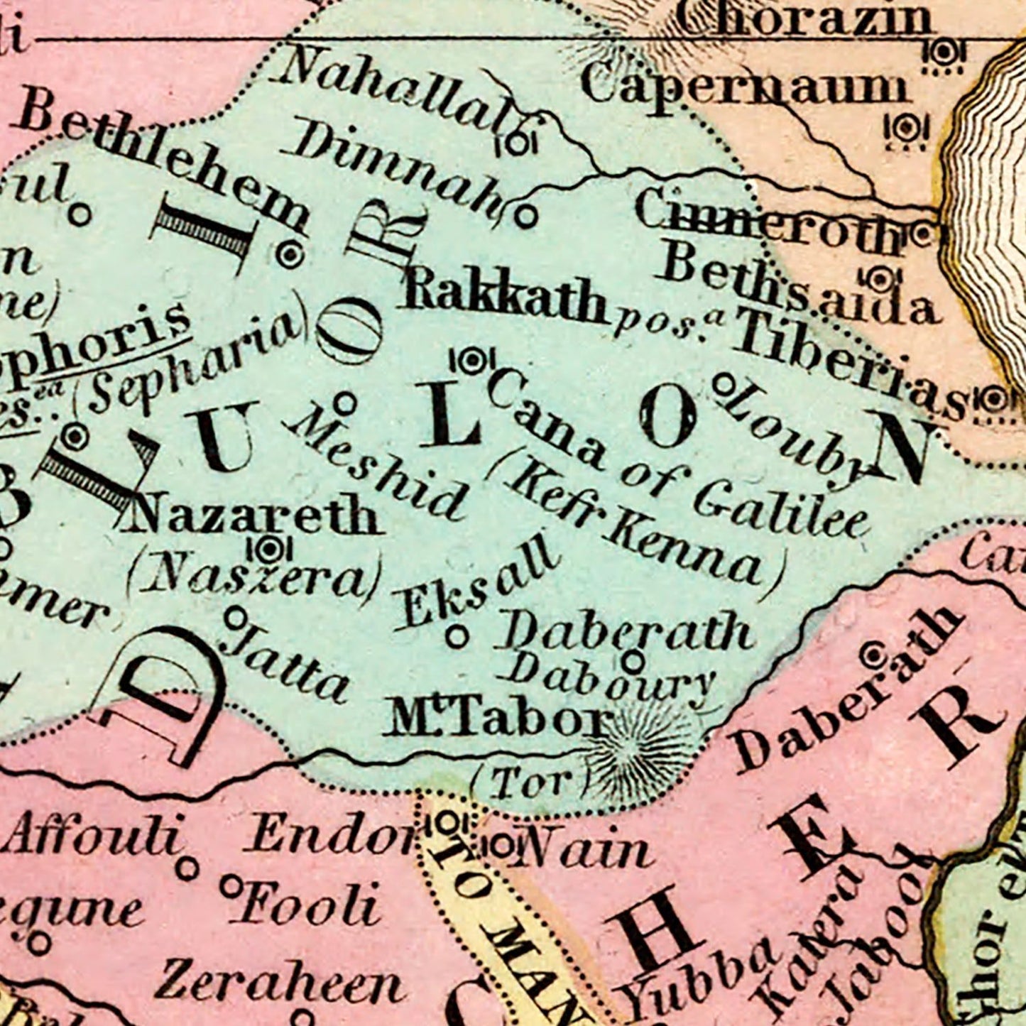 Vintage Map of Palestine, 1836