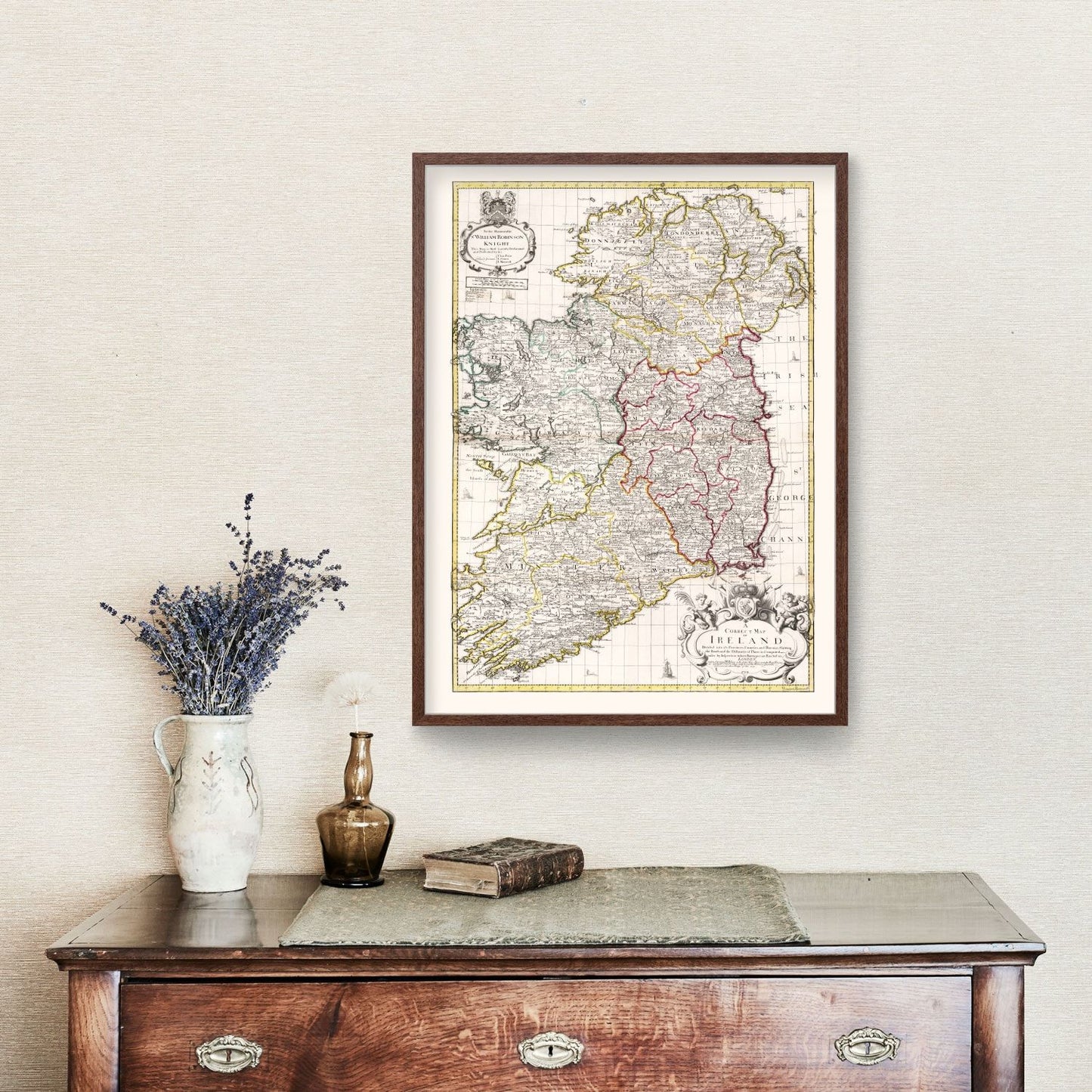 Vintage Map of Ireland, 1714