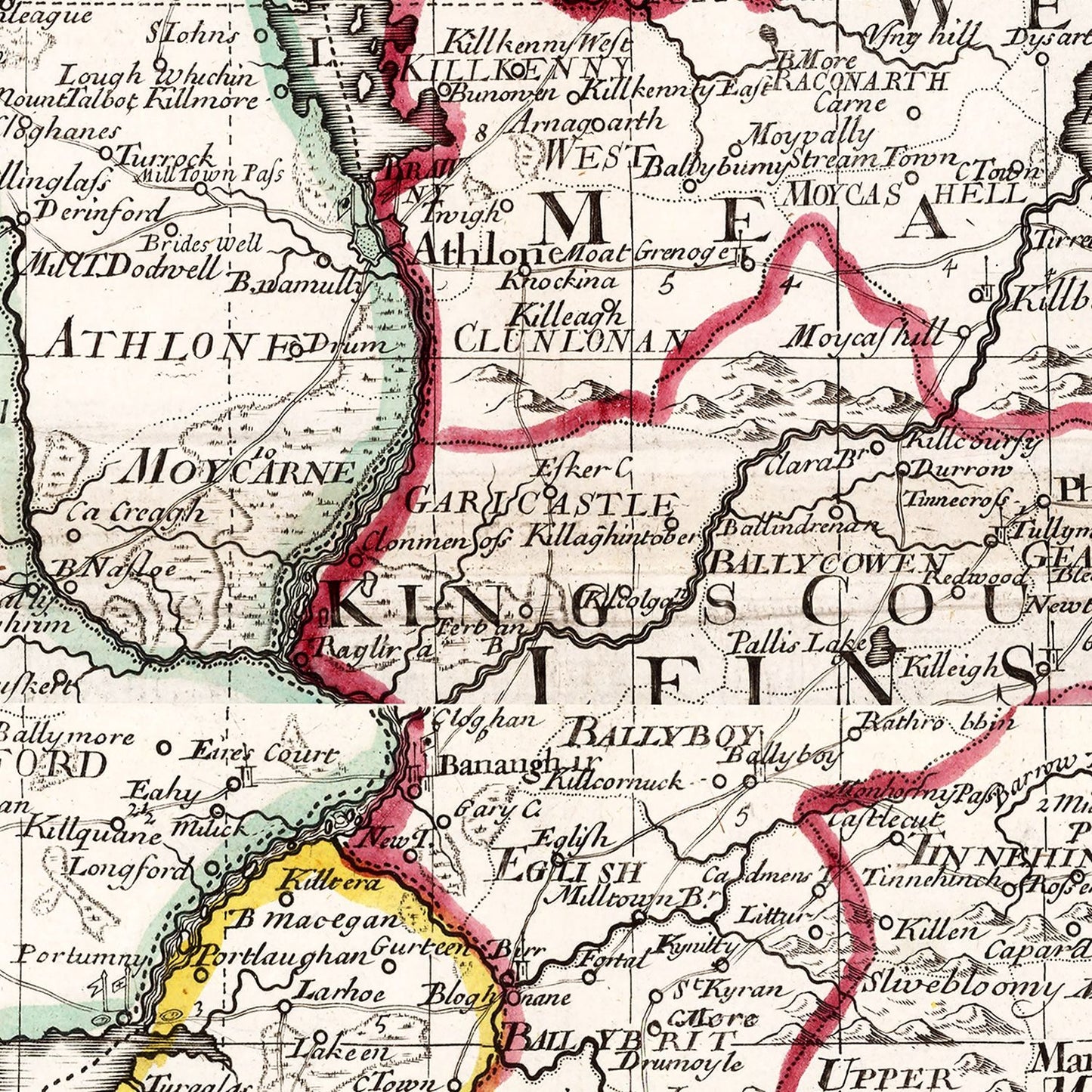 Vintage Map of Ireland, 1714