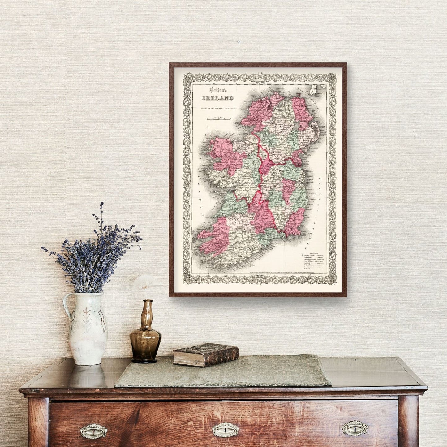 Vintage Map of Ireland, 1865