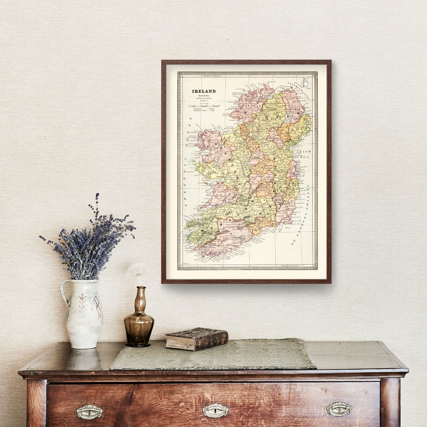 Vintage Map of Ireland, 1883