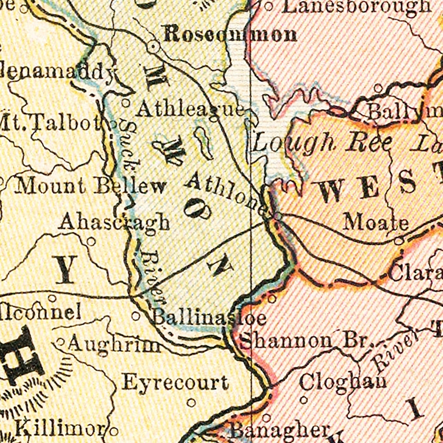 Vintage Map of Ireland, 1883