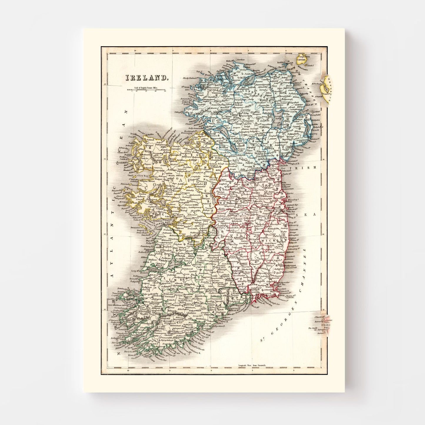 Vintage Map of Ireland, 1832