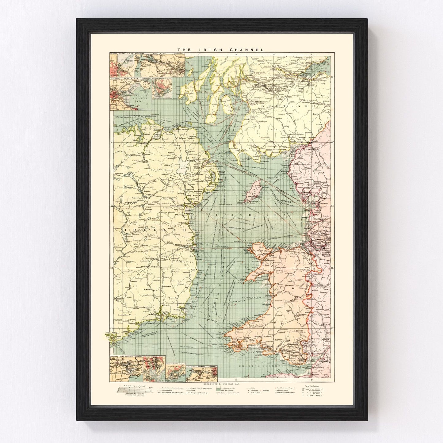 vintage map of the Irish Channel, 1905