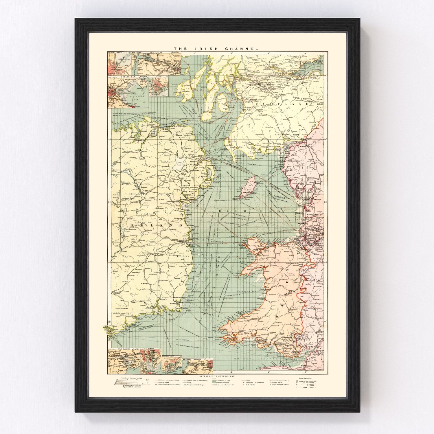 vintage map of the Irish Channel, 1905
