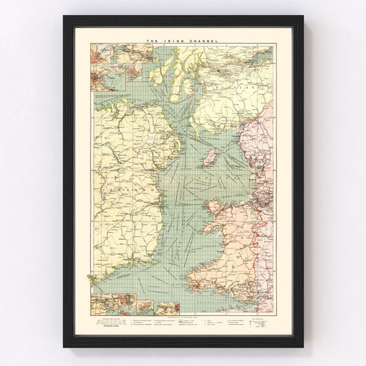 vintage map of the Irish Channel, 1905