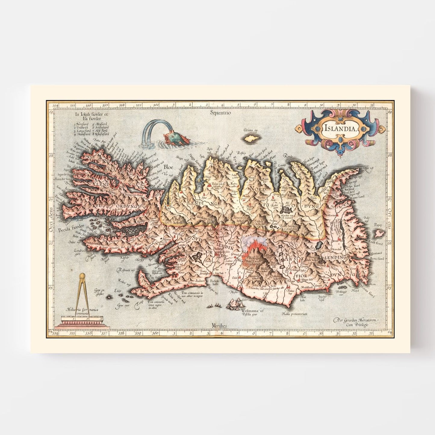 Vintage Map of Iceland, 1623