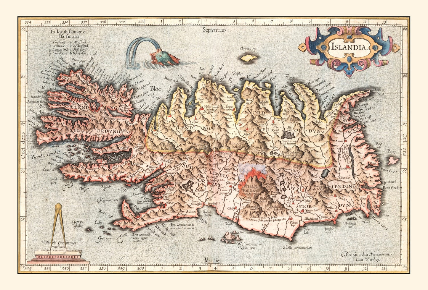Vintage Map of Iceland, 1623