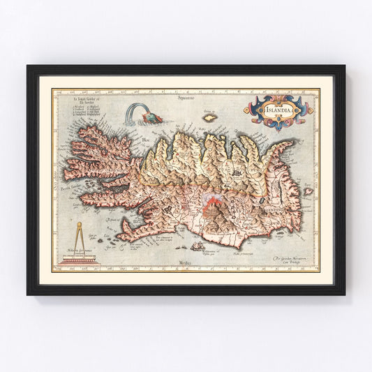 Vintage map of Iceland, 1623