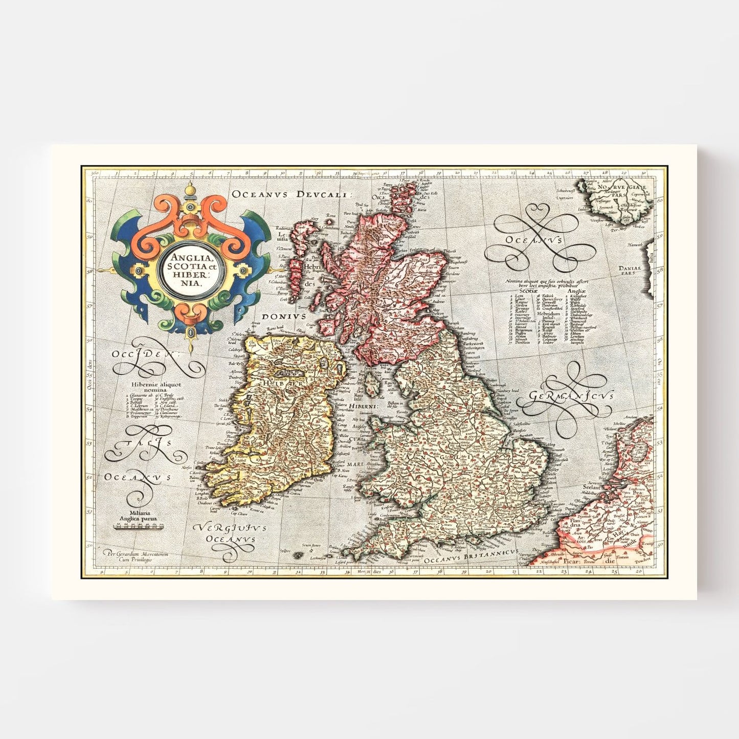 Vintage Map of England, Scotland and Ireland, 1623