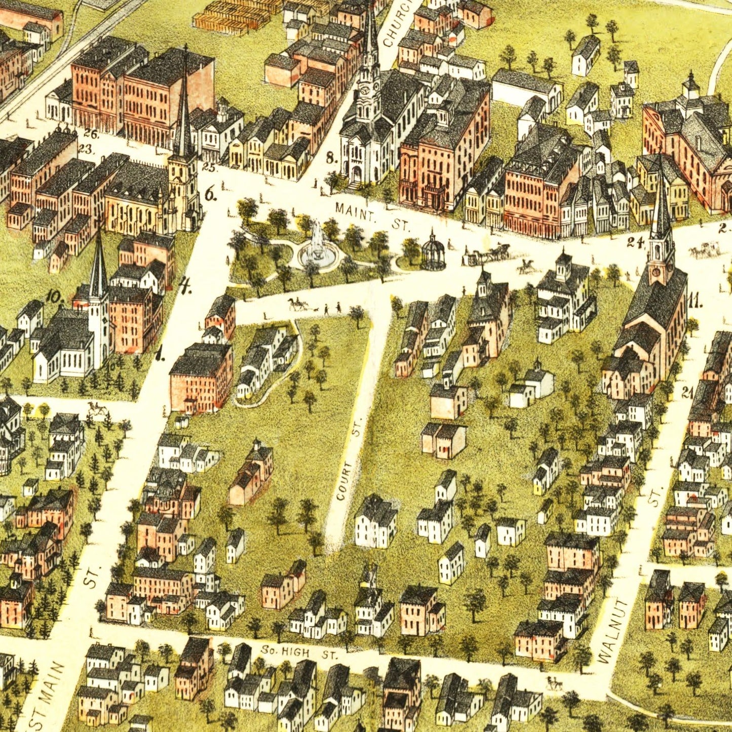 Vintage Map of New Britain, Connecticut, 1875