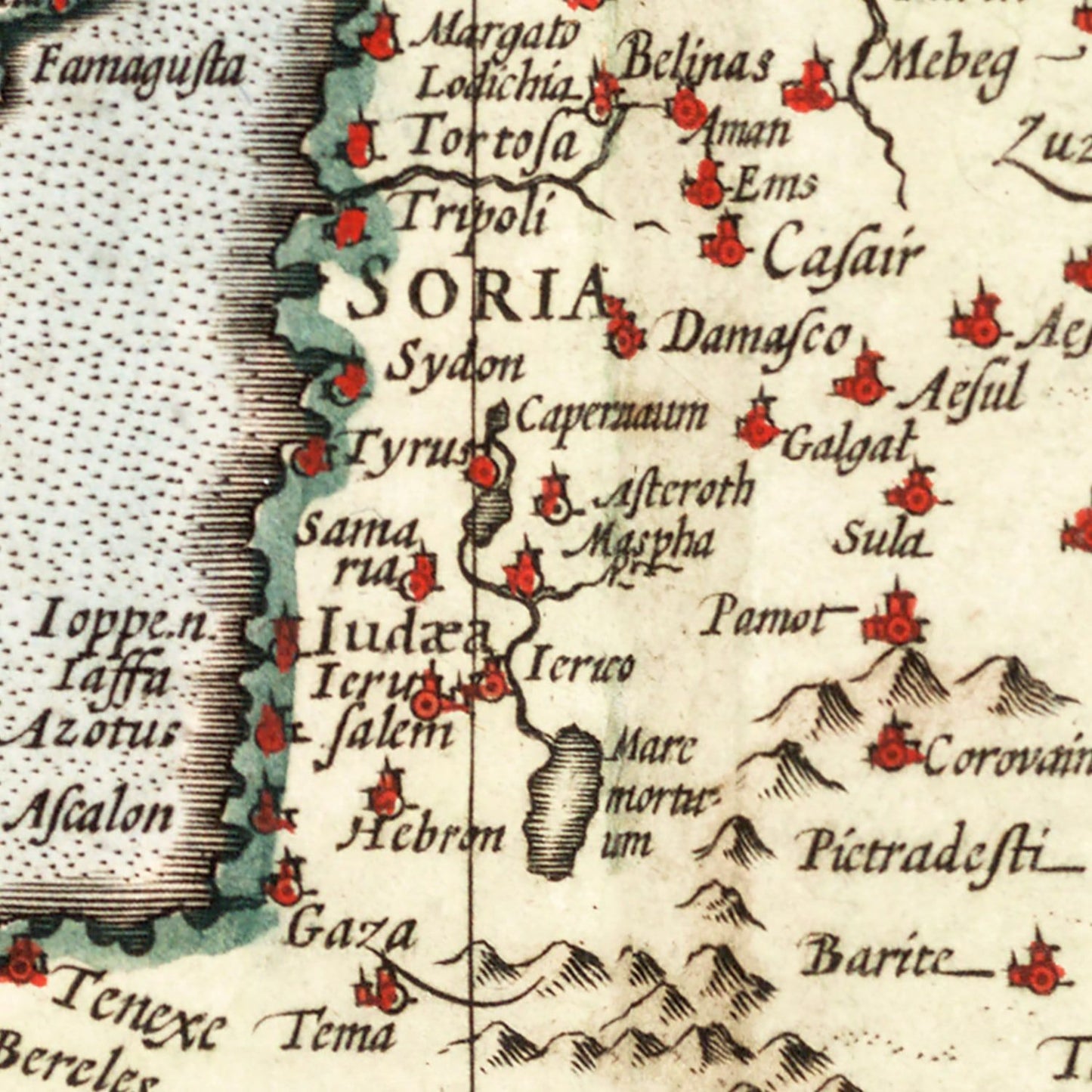 Vintage Map of Turkey, Saudi Arabia, Iraq & Syria, 1623