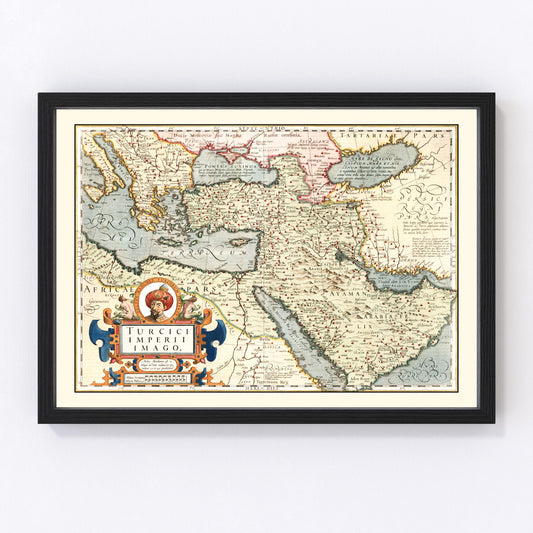 vintage map of Turkey, Saudi Arabia, Iraq and Syria, 1623