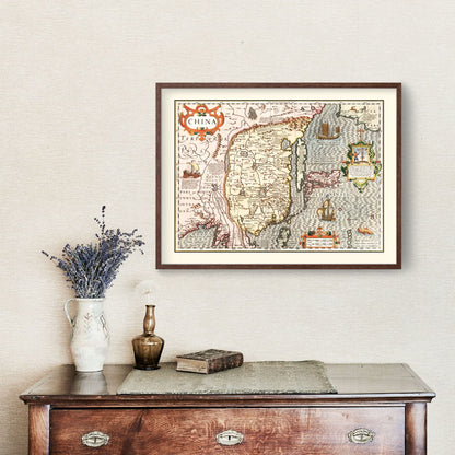 Vintage Map of China, 1623