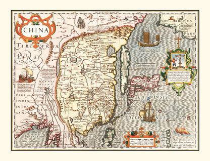 Vintage Map of China, 1623