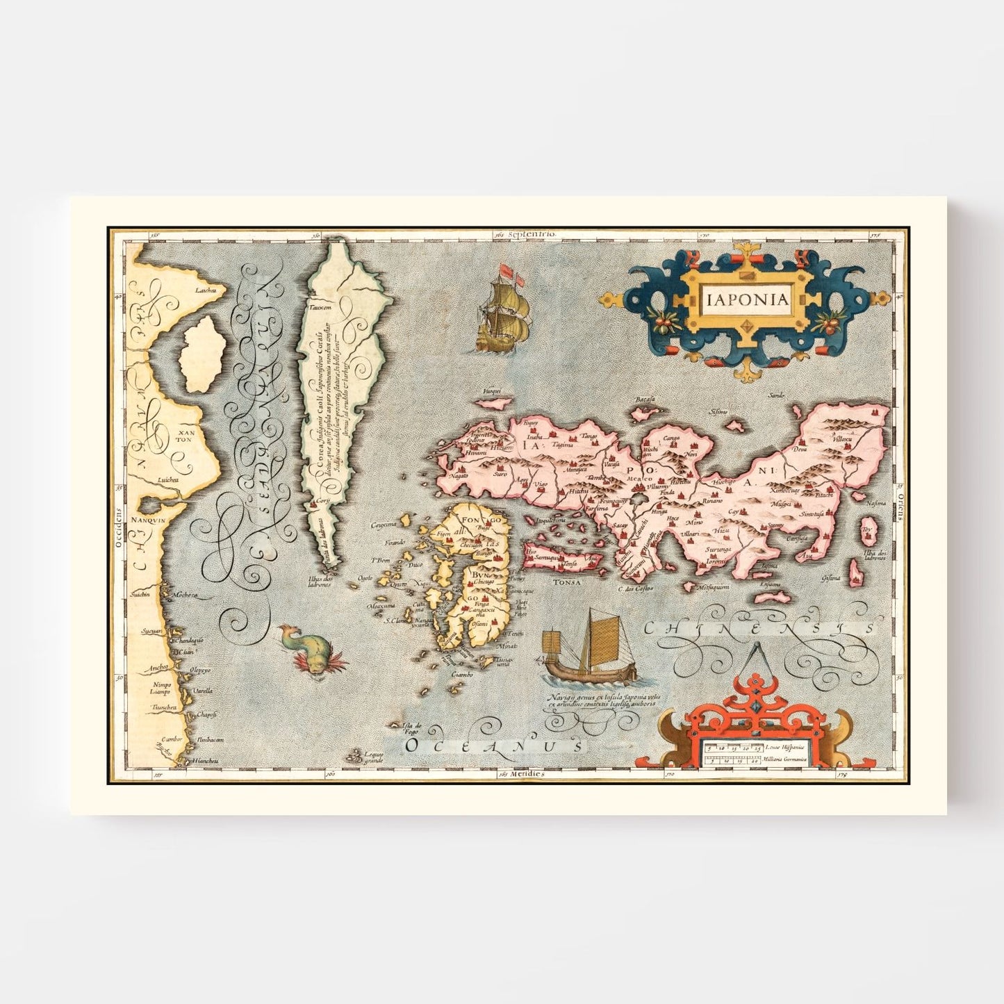 Vintage Map of Japan and Korea, 1623