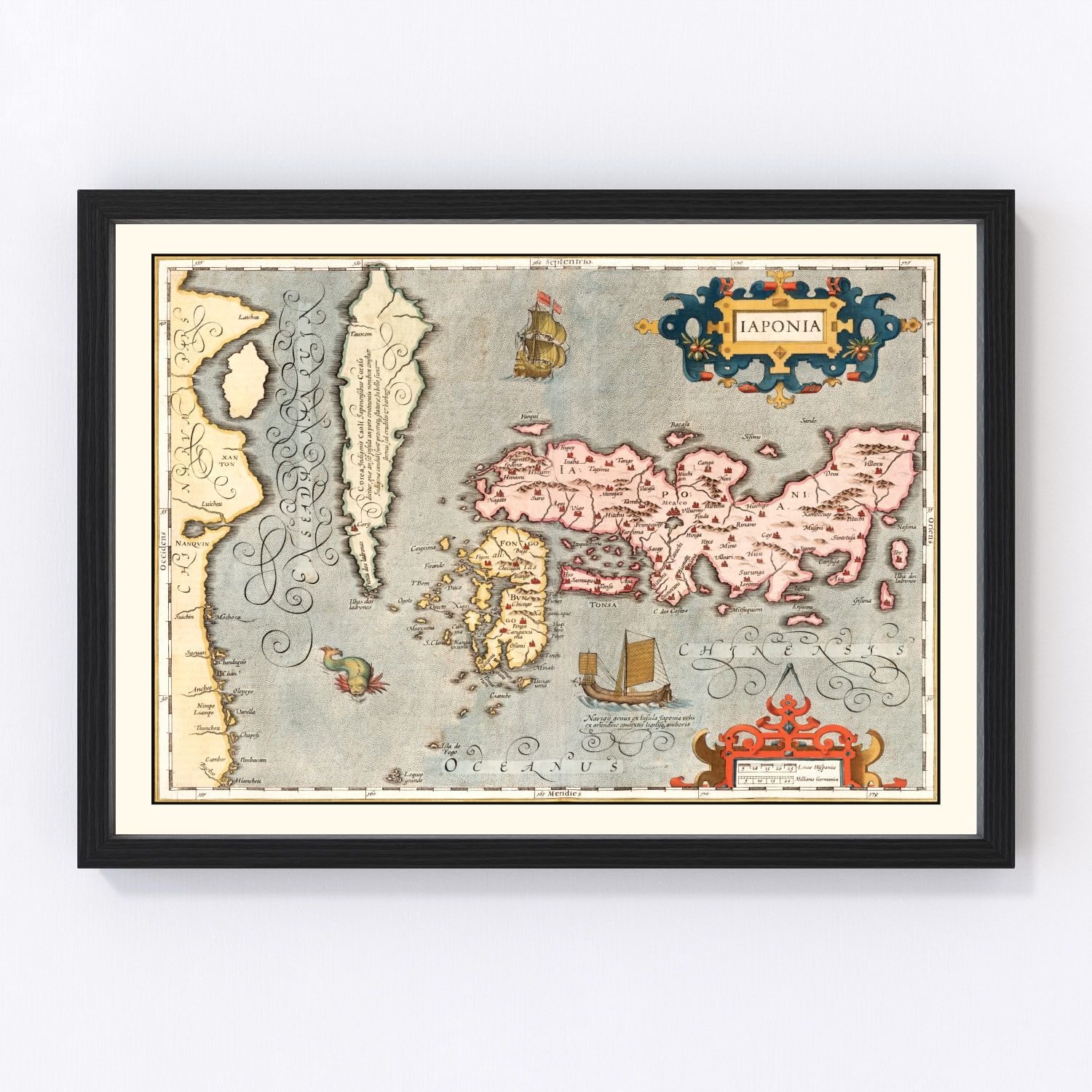 Vintage map of Japan and Korea, 1623
