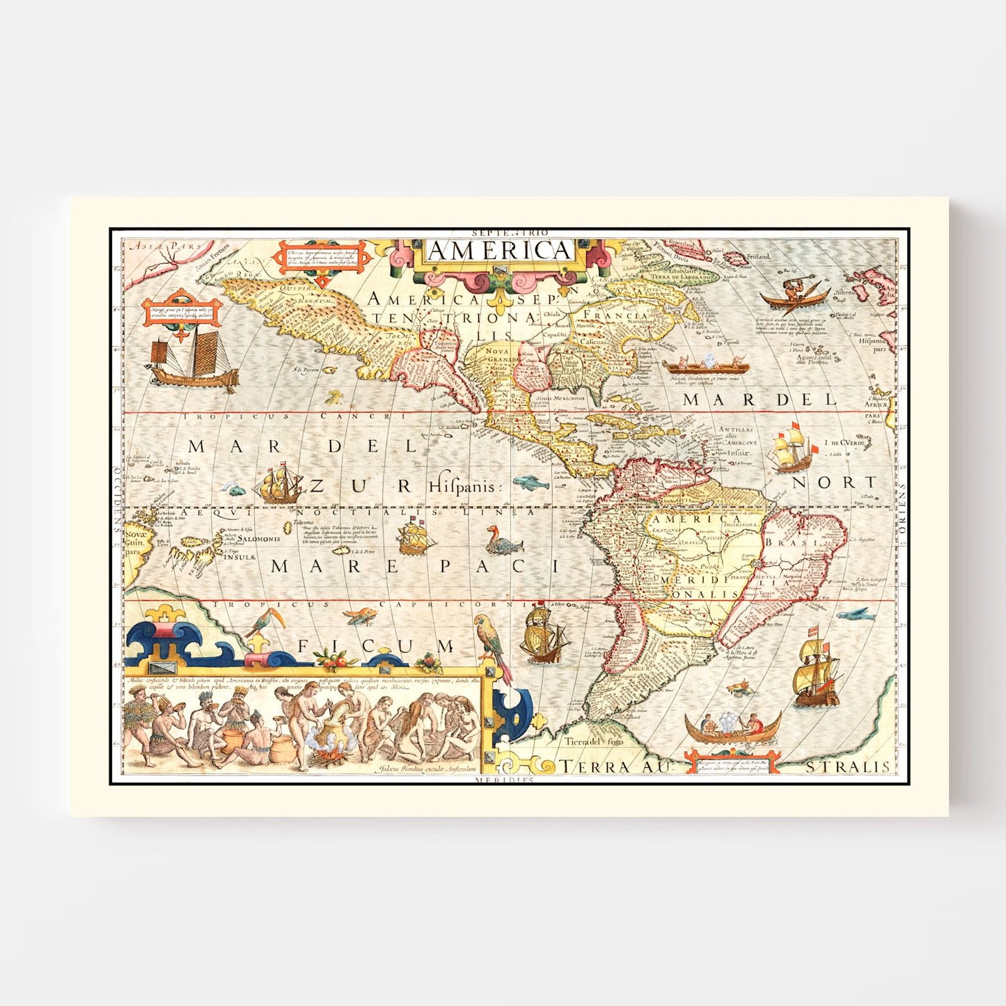 Vintage Map of America, 1623