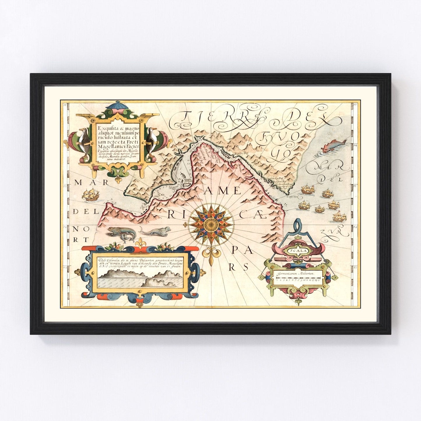 Vintage map of Chile and Argentina, 1623, digitally restored