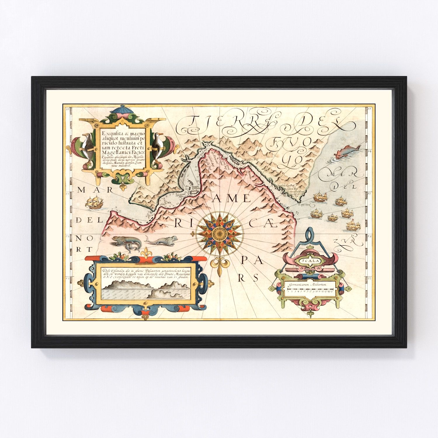Vintage map of Chile and Argentina, 1623, digitally restored