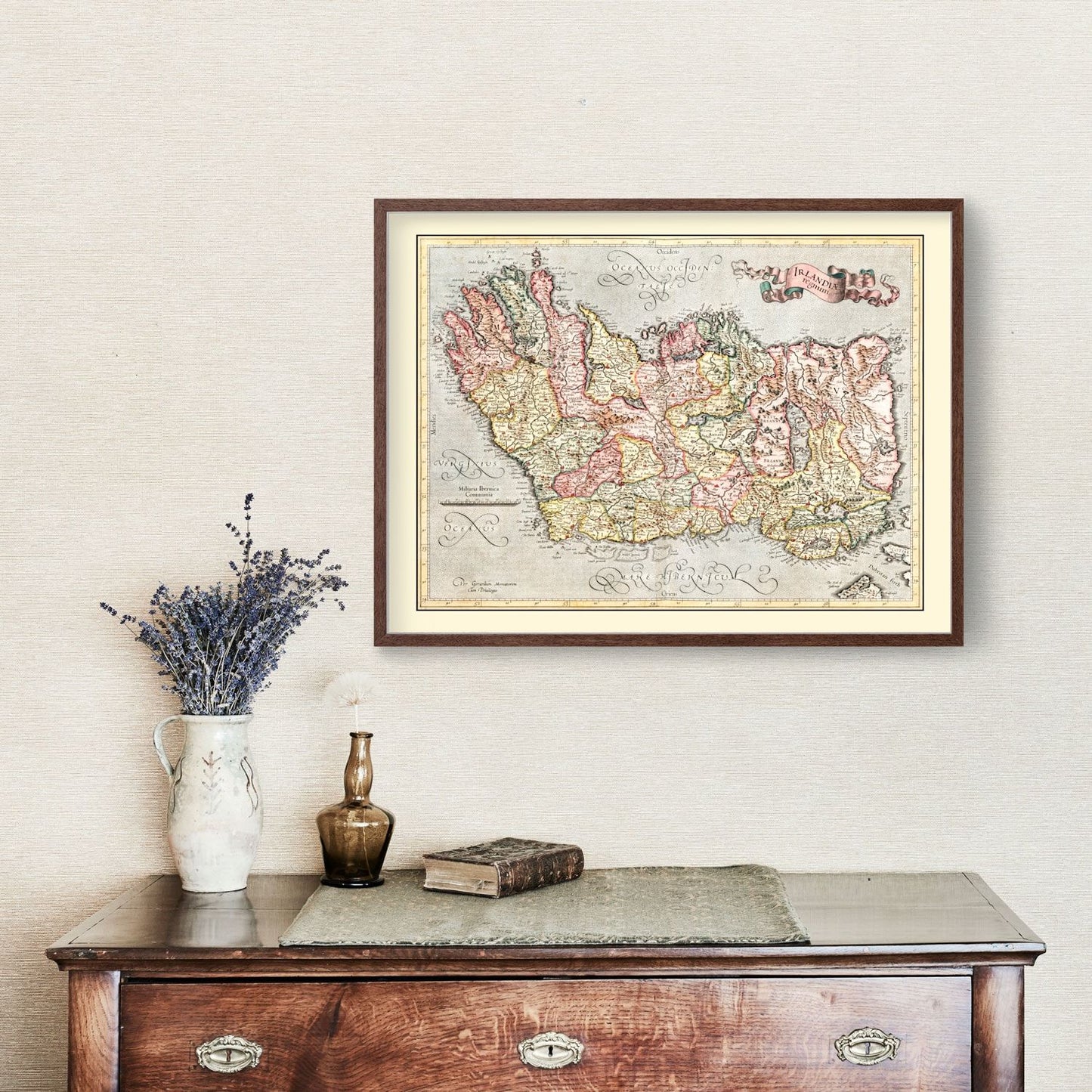 Vintage Map of Ireland, 1623