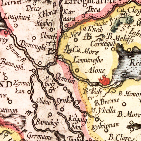 Vintage Map of Ireland, 1623