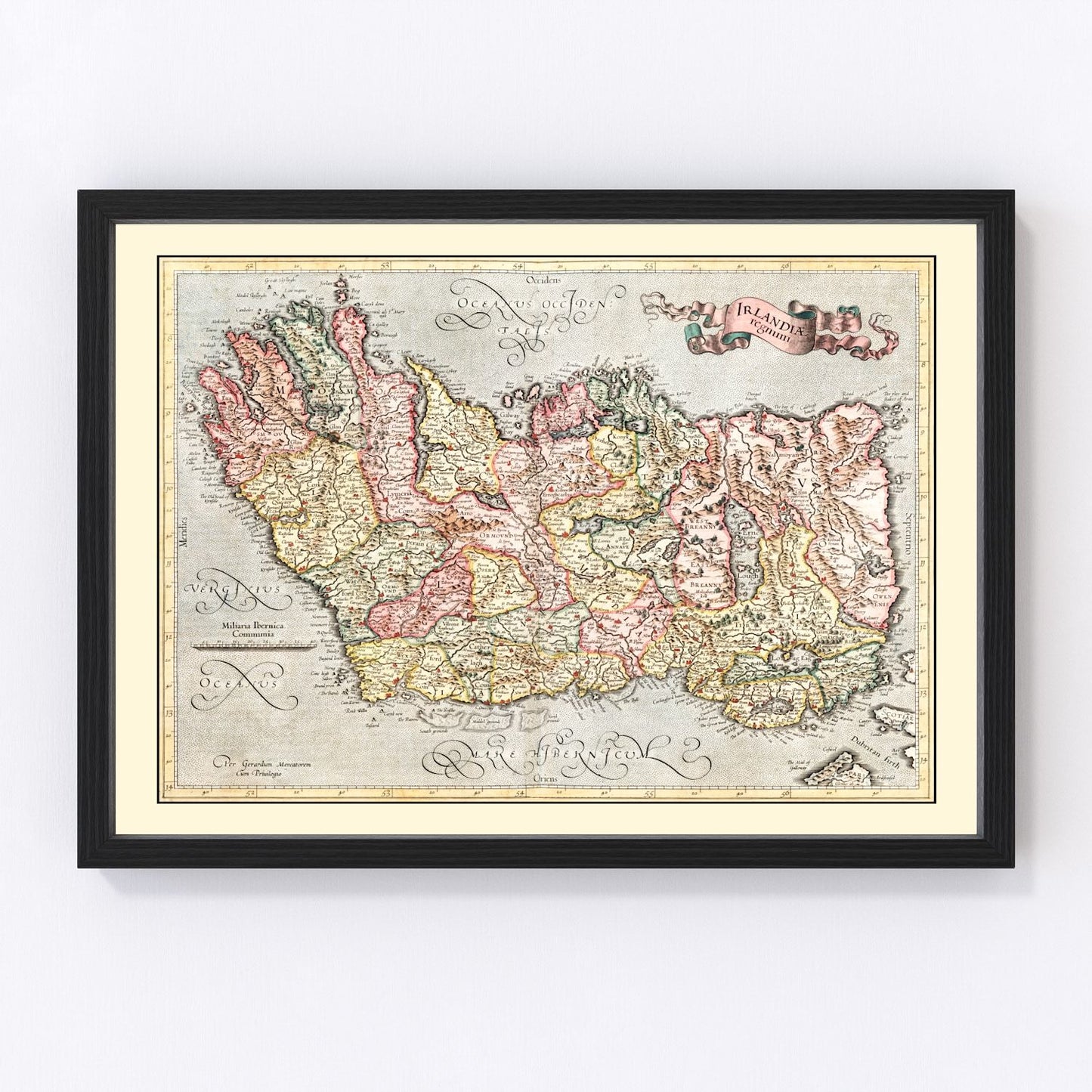Vintage map of Ireland, 1623