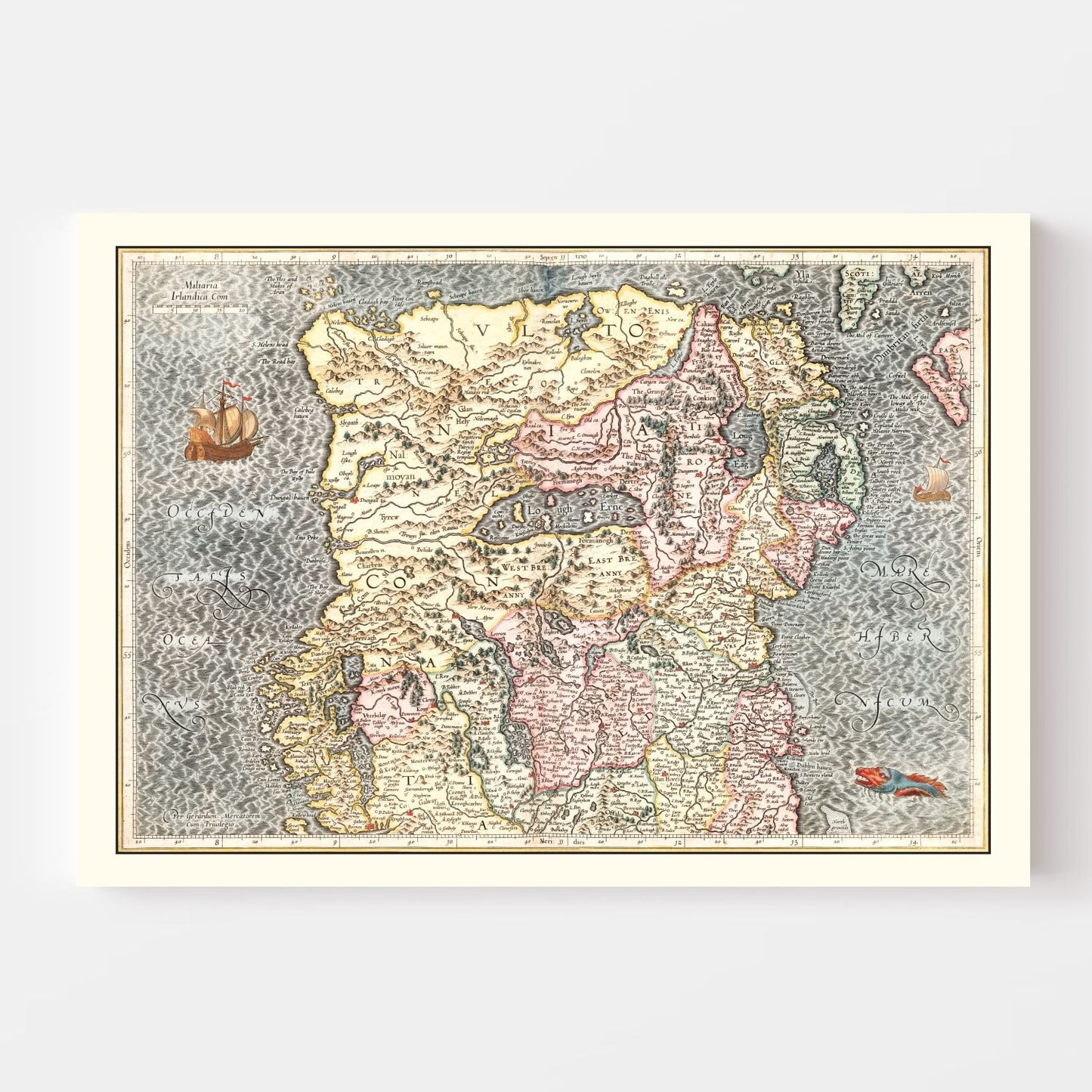 Vintage Map of North Ireland, 1623
