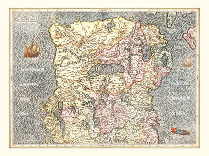 Vintage Map of North Ireland, 1623
