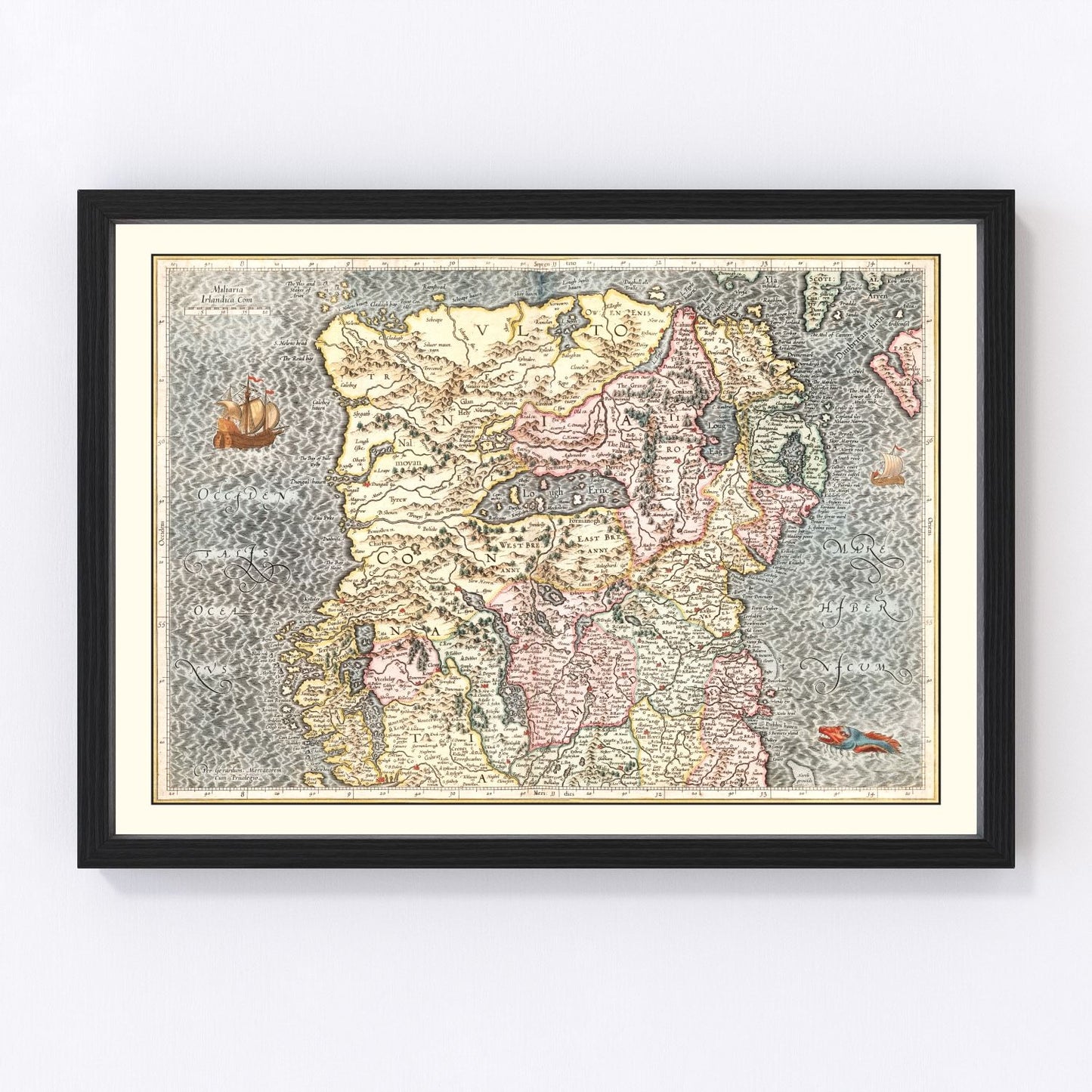 vintage map of North Ireland, 1623